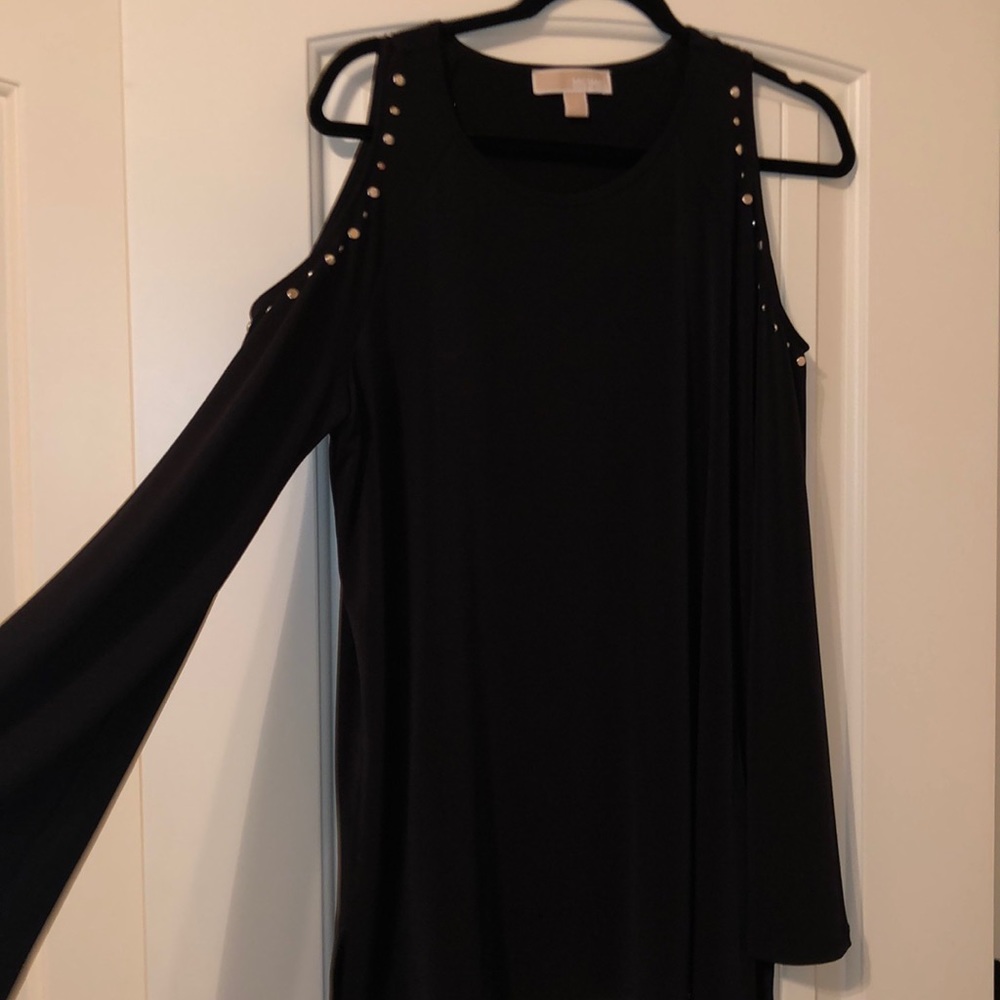Studded Michael Kors Cold Shoulder Blouse with bell sleeves